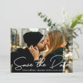 Save The Date Fiançailles Photo Modern Enregistrer la date Scrip (Debout devant)