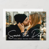 Save The Date Fiançailles Photo Modern Enregistrer la date Scrip (Devant / Derrière)
