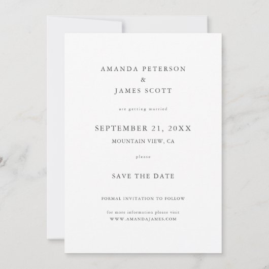 Save The Date Fiançailles photo simple Elegant Gold Script (Dos)