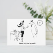 Save The Date Fiancée au travail, vintage drôle (Debout devant)