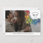 Save The Date Fierté Fleurs Monogram LGBTQ Photo (Devant)