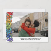 Save The Date Fierté Fleurs Monogram LGBTQ Photo (Dos)