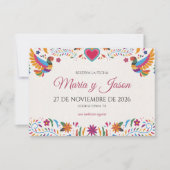 Save The Date Fiesta Colorful Flowers Botanical Spanish Wedding (Devant)
