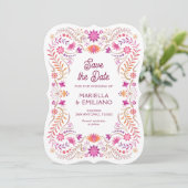 Save The Date Fiesta rose Quinceañera Mariage Enregistrer la dat (Debout devant)