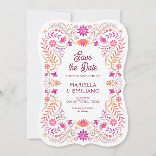 Save The Date Fiesta rose Quinceañera Mariage Enregistrer la dat
