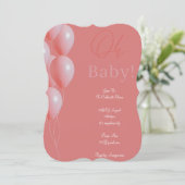 Save The Date fille baby shower rose (Debout devant)