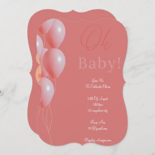 Save The Date fille baby shower rose