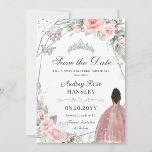 Save The Date Fille Brown Sweet sixteen rose floral