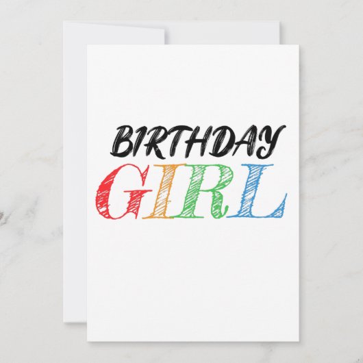 Save The Date fille d'anniversaire pâle et colorée (Devant)
