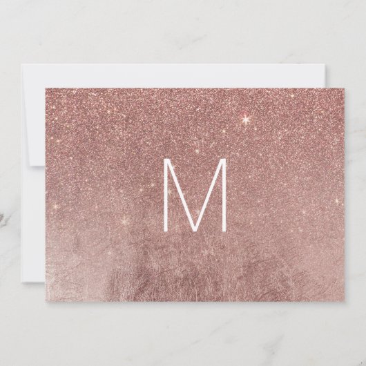Save The Date Fille moderne Rose Parties scintillant or Foil Enr (Dos)