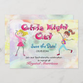 Save The Date Fille's Night Out - Enregistrer la date (Devant / Derrière)