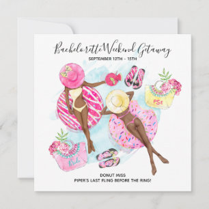 Save The Date Filles rétro au bord de la piscine pour enterremen