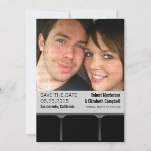Save The Date Film Theatre Photo Enregistrer la date Invitation,