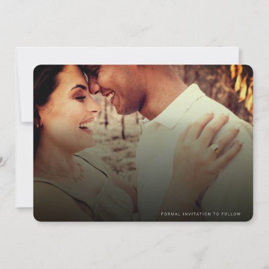 Save The Date Filtre Automne Rustique Blanc Script Avant et Préc (Dos)