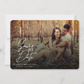 Save The Date Filtre Automne Rustique Blanc Script Avant et Préc (Devant)