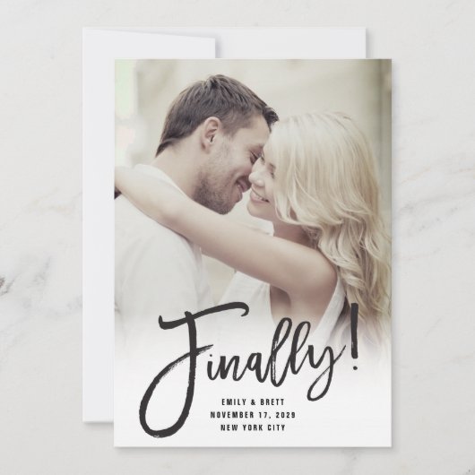 Save The Date Finalement Calligraphie Brush Script Modern Chic P (Devant)