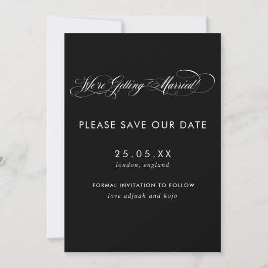 Save The Date Finalement Élégant Script Photo Overlay (Dos)