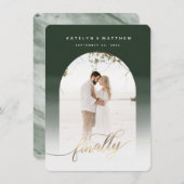 Save The Date Finalement Gold Script Hunter Arche verte encadrée (Devant / Derrière)