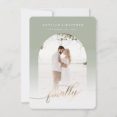 Save The Date Finalement Gold Script & Sage Archway Photo encadr (Devant)