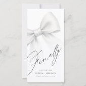 Save The Date Finally Modern Bow Minimalist Bookmark (Devant)