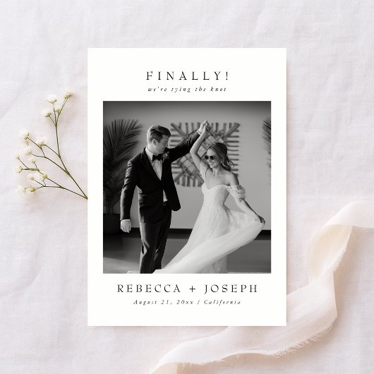 Save The Date Finally Old Money Wedding Photo