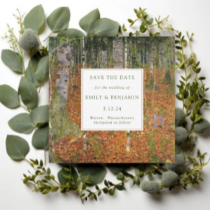 Save The Date Fine Art Gustav Klimt Forest Mariage naturel