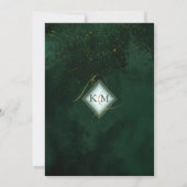 Save The Date Fine Lines Gold Abstrait Mariage Emerald ID867 (Dos)