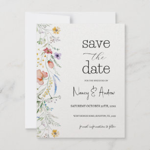 Save The Date Fiona Wildflower en fleurs Fête de mariage Floral