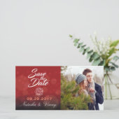Save The Date Firefighter Sauvegardez la date Photocard 8"x4" (Debout devant)