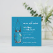 Save The Date Fireflies & Mason Jar Enregistrer la date (Debout devant)