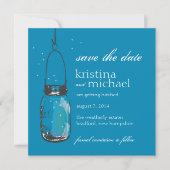 Save The Date Fireflies & Mason Jar Enregistrer la date (Devant)