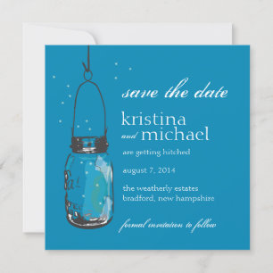 Save The Date Fireflies & Mason Jar Enregistrer la date