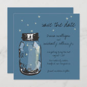 Save The Date Fireflies & Mason Jar Enregistrer la date (Devant / Derrière)