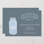 Save The Date Fireflies & Mason Jar Enregistrer la date (Devant / Derrière)