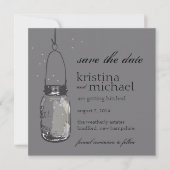 Save The Date Fireflies & Mason Jar Enregistrer la date (Devant)