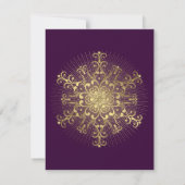 Save The Date Flacon d'or violet mariage d'hiver Enregistrer la (Dos)