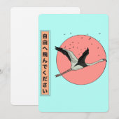 Save The Date Flamant japonais vers la liberté (Devant / Derrière)