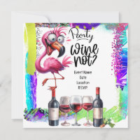 Flamant rose Amateur de vin fête d'anniversaire