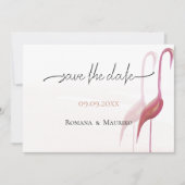 Save The Date Flamant rose artistique élégant (Devant)
