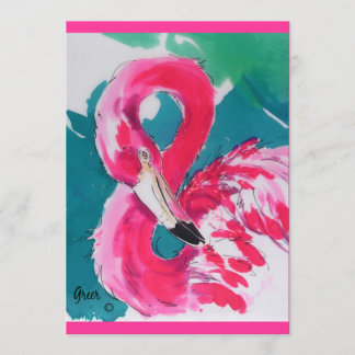 Save The Date Flamant rose chaud "Enregistrer la date" Invitatio