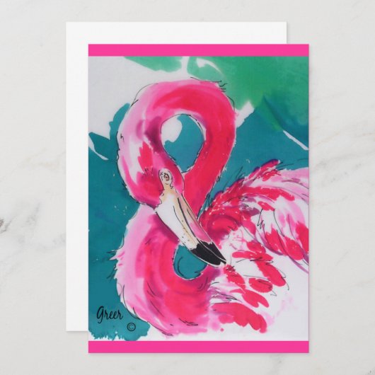 Save The Date Flamant rose chaud "Enregistrer la date" Invitatio (Devant / Derrière)