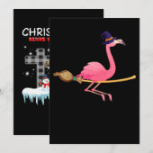 Save The Date Flamant rose | Drôle Flamant rose sorcière Hallowe (Devant / Derrière)