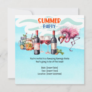 Save The Date Flamant rose Funny Design pour la fête