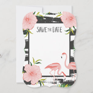 Save The Date Flamant rose Rose Tropical Enregistrer La Date