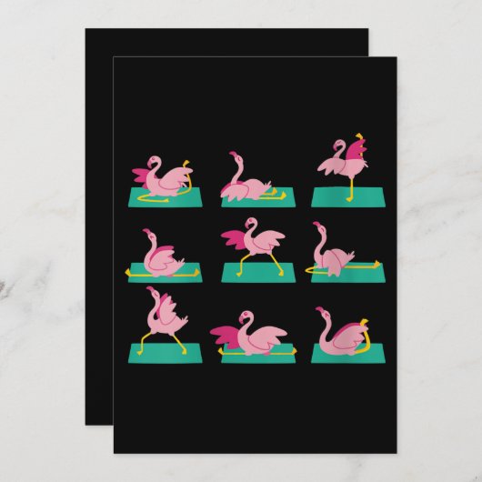 Save The Date Flamant rose Yoga Poses Méditation Exercice d'entr (Devant / Derrière)