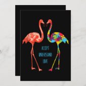 Save The Date Flamingo | Accept Understand Love Autism Flamingo (Devant / Derrière)