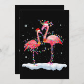 Save The Date Flamingo | Feu de Noël Tree Santa Hat Xmas (Devant / Derrière)
