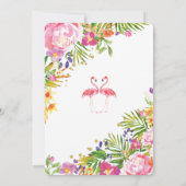 Save The Date Flamingo Floral Tropical Mariage Épargnez la Date (Dos)