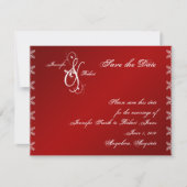 Save The Date Flamme de neige blanc rouge Mariage d'hiver Sauvez (Devant)