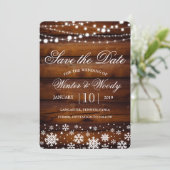 Save The Date Flammes de neige d'hiver Économisez la date Invita (Debout devant)